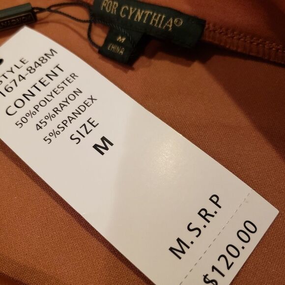 ForCynthia Boat Neck Dress Color Camel Size Medium - Picture 6 of 7